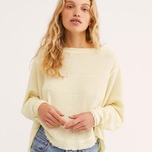 Free people waffle top yellow